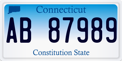 CT license plate AB87989