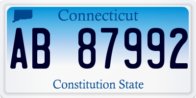 CT license plate AB87992