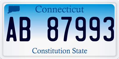 CT license plate AB87993