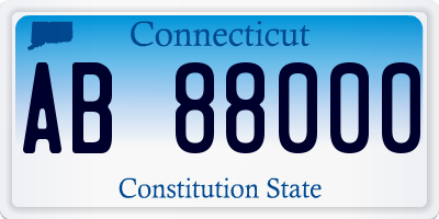 CT license plate AB88000