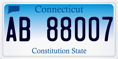 CT license plate AB88007