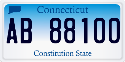 CT license plate AB88100