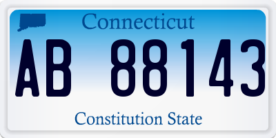 CT license plate AB88143