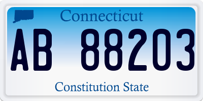 CT license plate AB88203