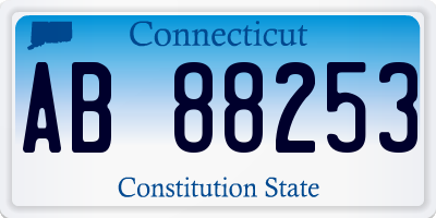 CT license plate AB88253