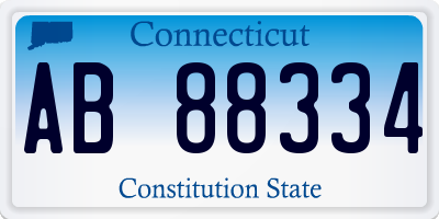 CT license plate AB88334