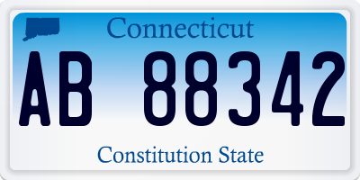 CT license plate AB88342