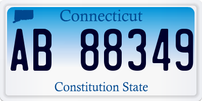 CT license plate AB88349