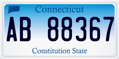 CT license plate AB88367