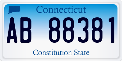 CT license plate AB88381
