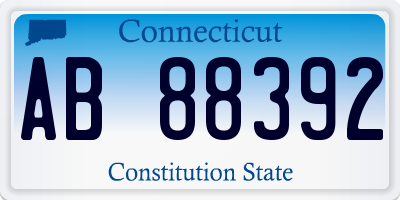 CT license plate AB88392