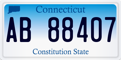 CT license plate AB88407