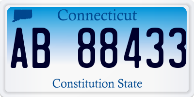 CT license plate AB88433