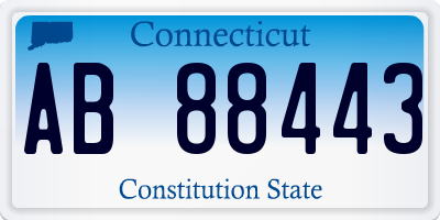 CT license plate AB88443
