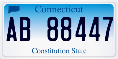CT license plate AB88447