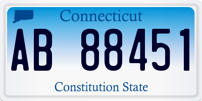 CT license plate AB88451