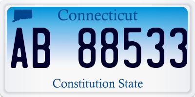 CT license plate AB88533