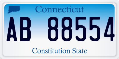 CT license plate AB88554