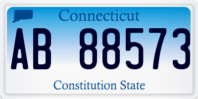 CT license plate AB88573