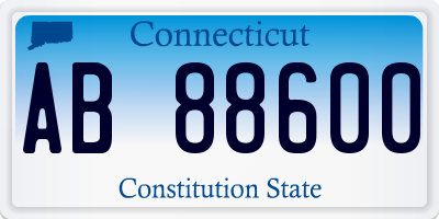 CT license plate AB88600