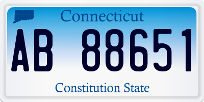 CT license plate AB88651