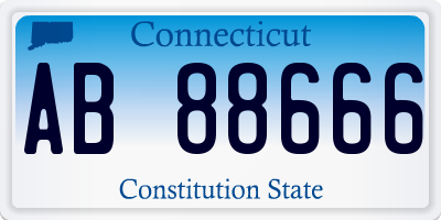 CT license plate AB88666