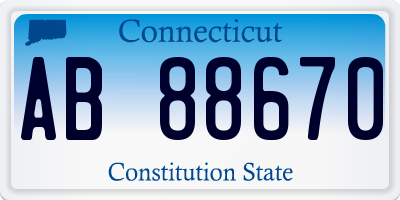 CT license plate AB88670