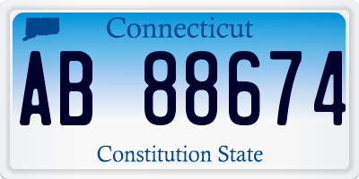 CT license plate AB88674