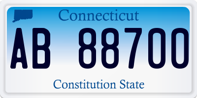 CT license plate AB88700