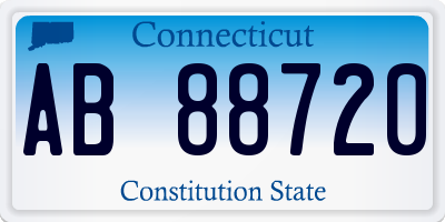 CT license plate AB88720