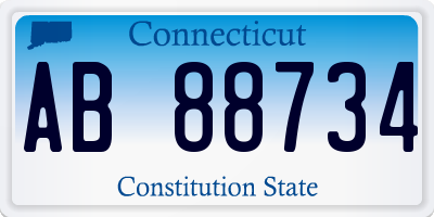 CT license plate AB88734