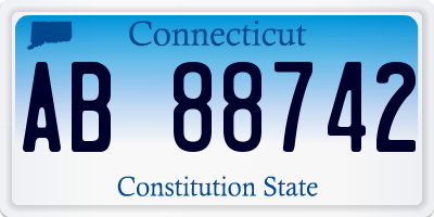 CT license plate AB88742