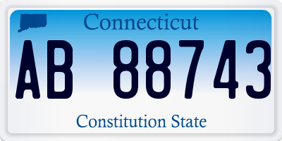 CT license plate AB88743