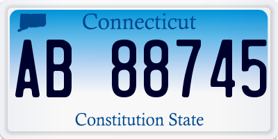 CT license plate AB88745