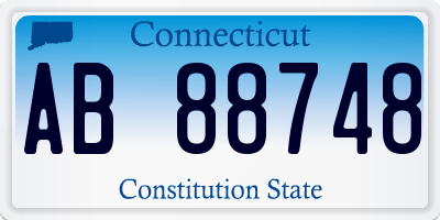 CT license plate AB88748