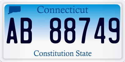 CT license plate AB88749