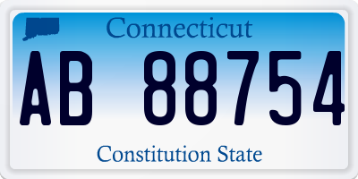 CT license plate AB88754