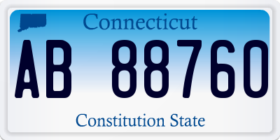 CT license plate AB88760