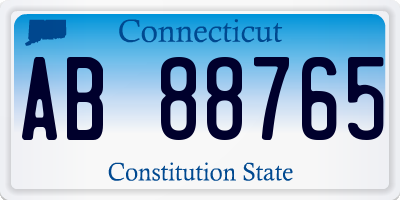 CT license plate AB88765