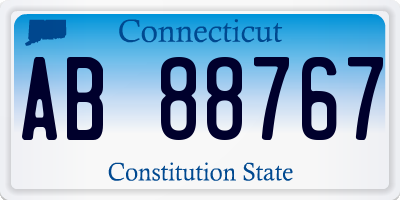 CT license plate AB88767