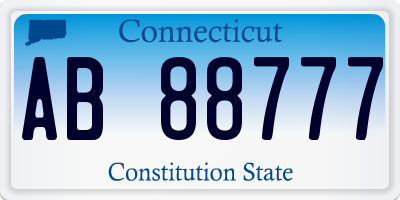 CT license plate AB88777