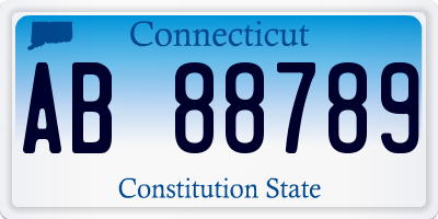 CT license plate AB88789