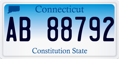 CT license plate AB88792