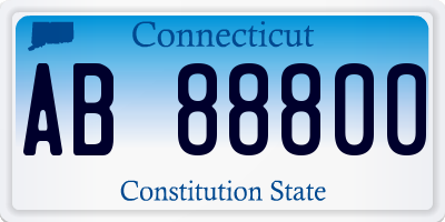 CT license plate AB88800