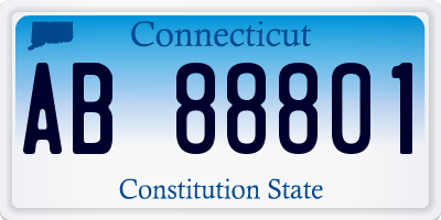 CT license plate AB88801