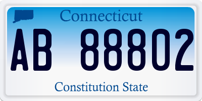 CT license plate AB88802