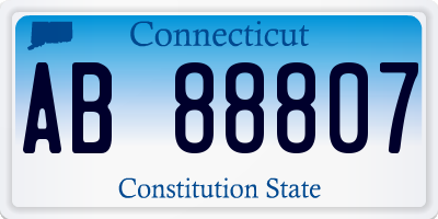 CT license plate AB88807