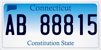 CT license plate AB88815