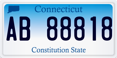 CT license plate AB88818