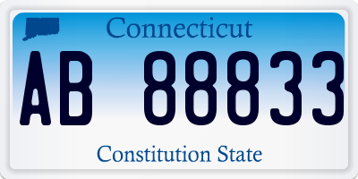 CT license plate AB88833